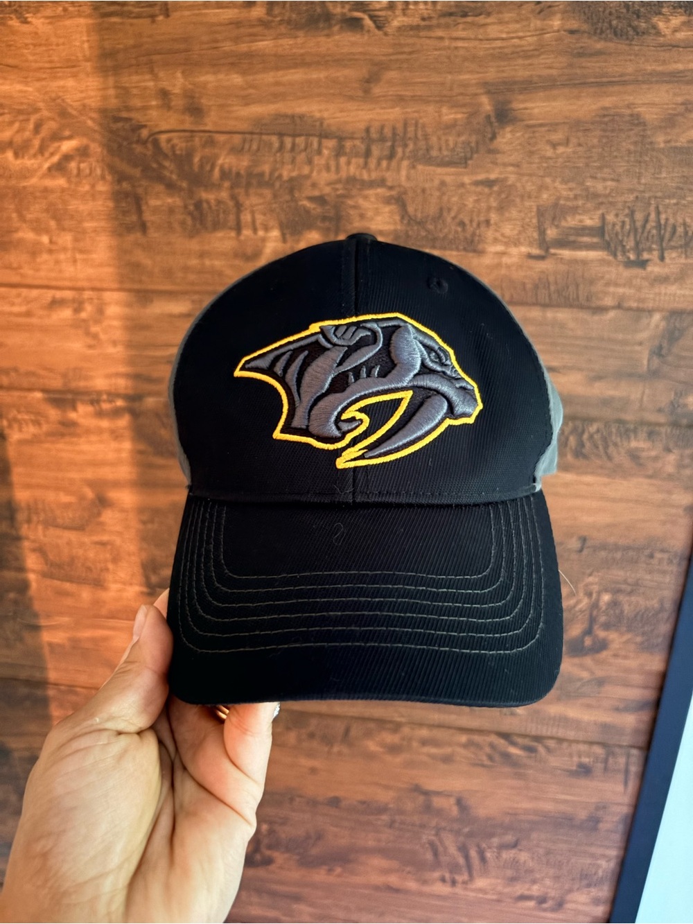 Nashville Predators NHL Black And Gray Baseball Cap Embroidered Logo Sportswear